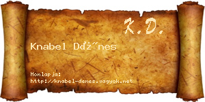 Knabel Dénes névjegykártya